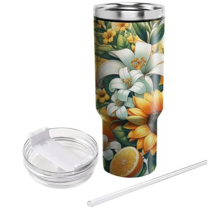 Bright Citrus Blooms  Insulated Tumblers