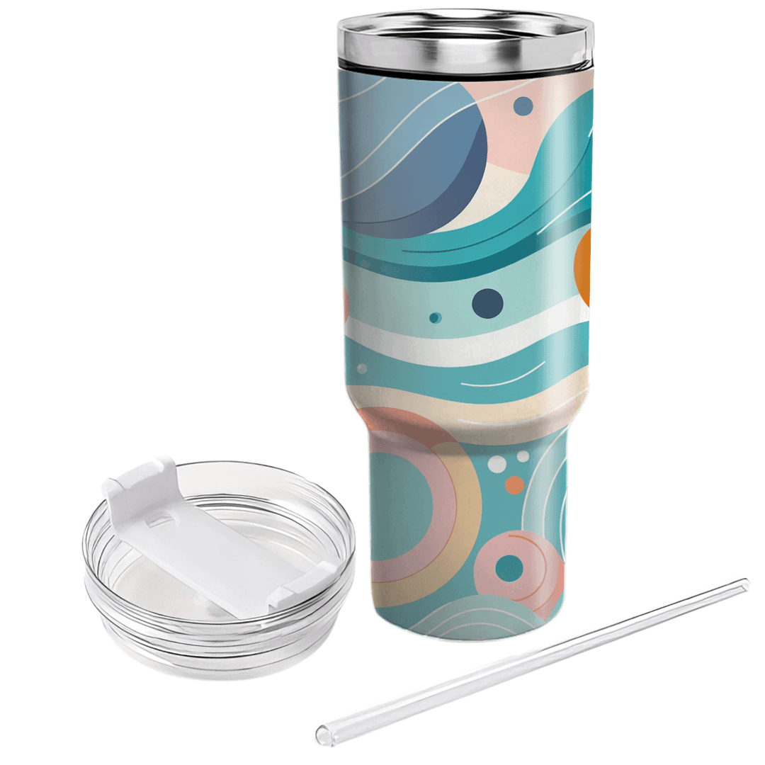 Groovy Floral Circles  Travel Tumblers