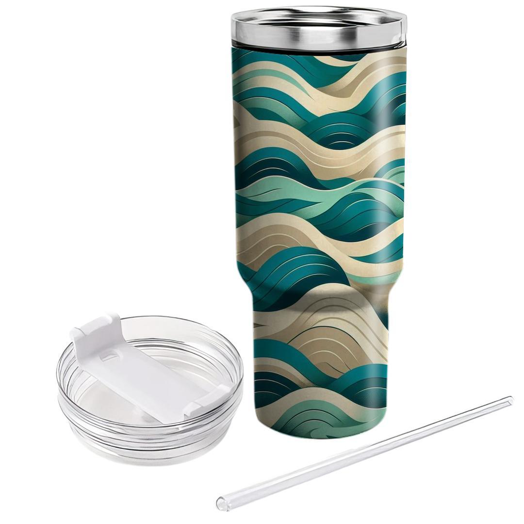 Abstract Ocean Wave Motif  Custom Tumblers