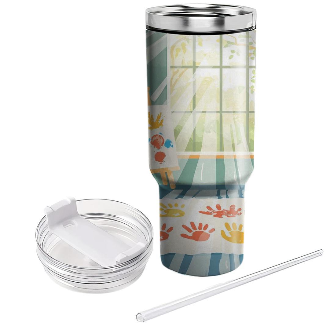 The Canvas Of Love: Every Stroke Telling Our Story Tumblers With Lids