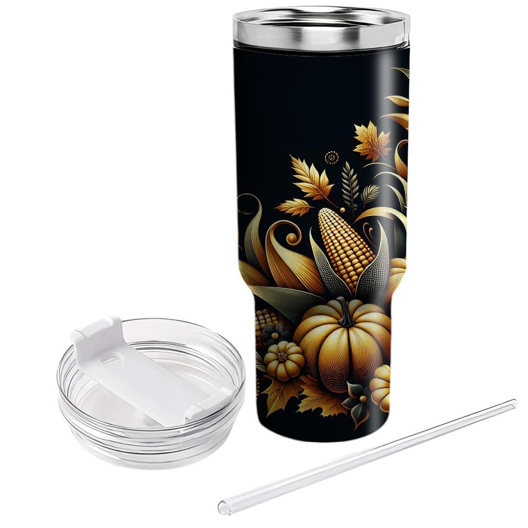 Bountiful Unity - Thanksgiving Embrace  Tumblers With Lids