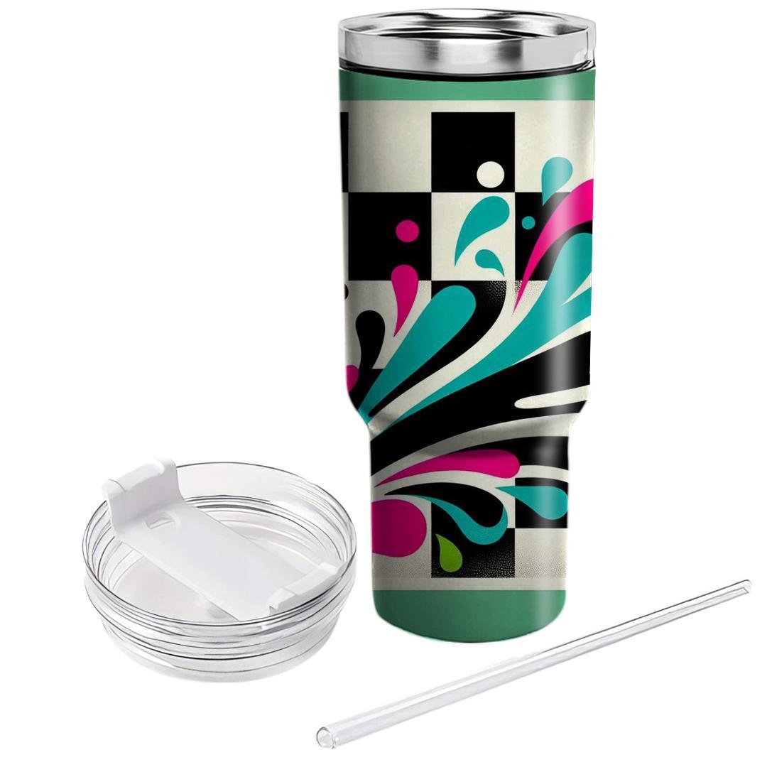 Checkerboard Groove  Insulated Tumblers