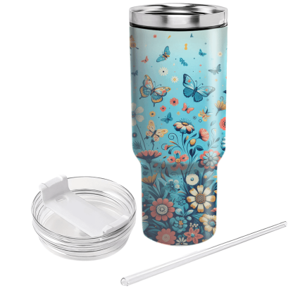 Summer Garden Party  Tumblers With Lids