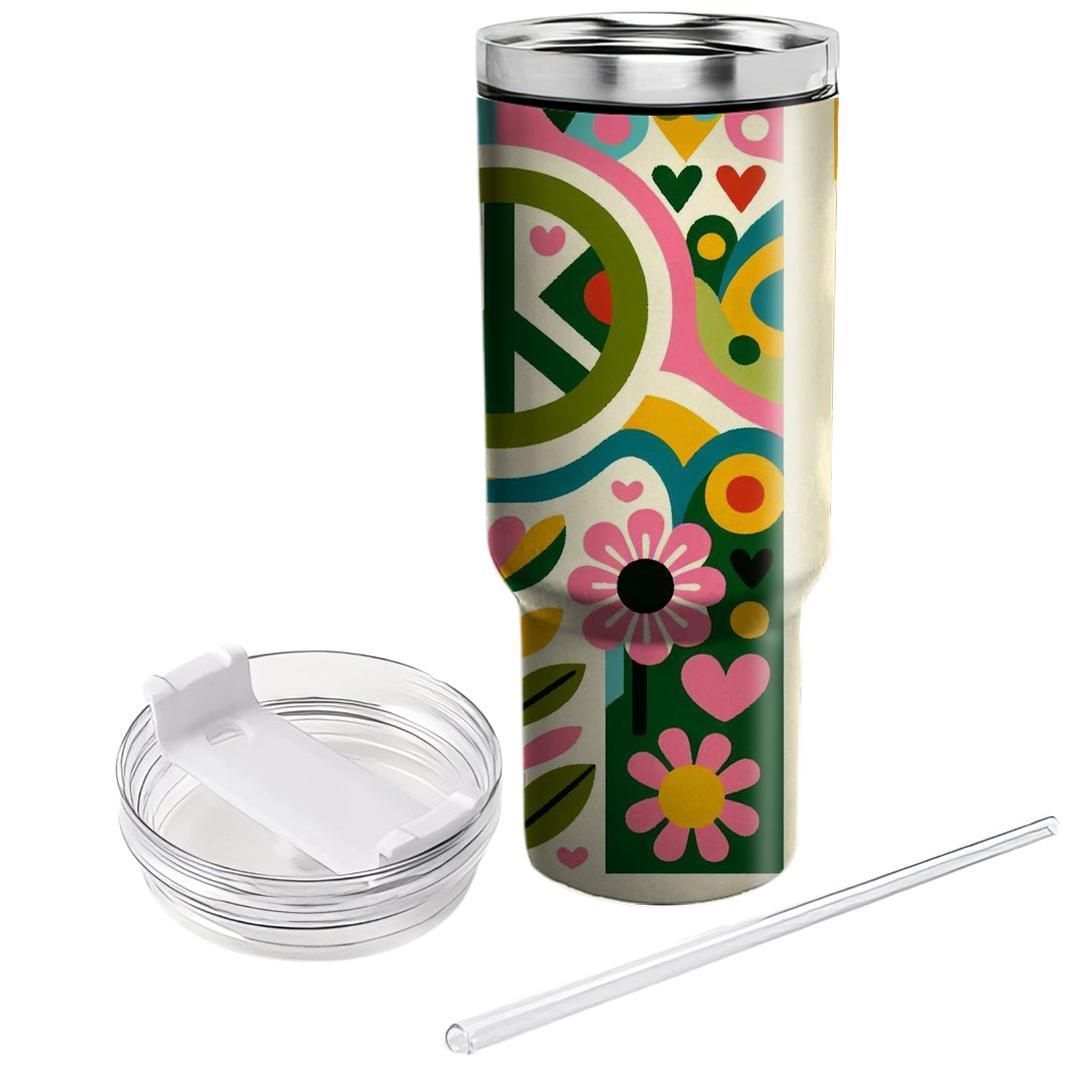 Peace And Love Collage  Travel Tumblers