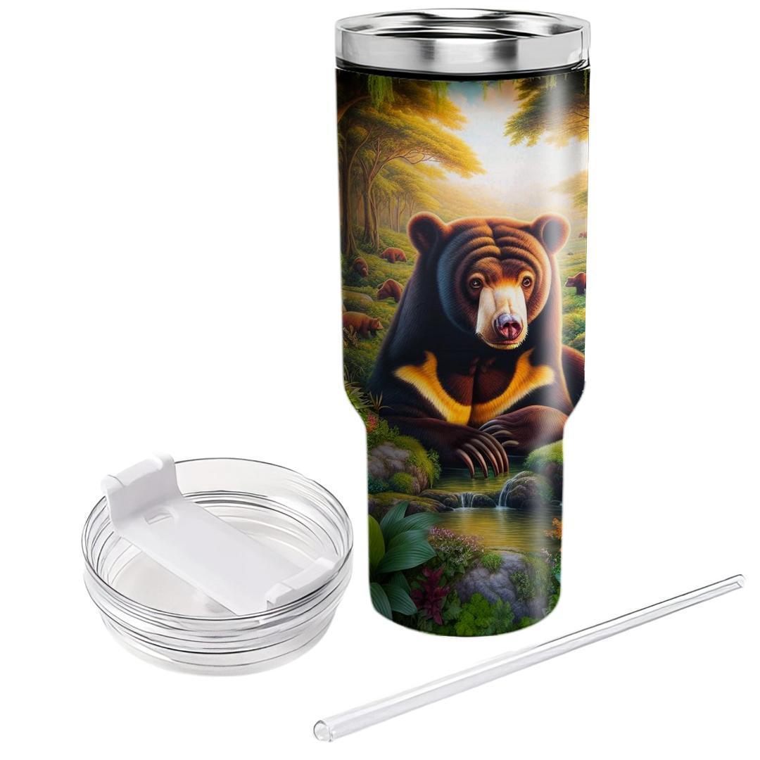 Radiant Sun Bear  Travel Tumblers