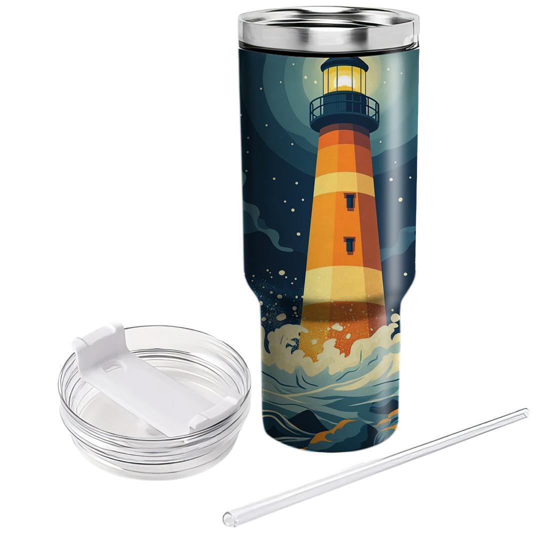 The Lighthouse Of Hope: Guiding Light In Stormy Seas Tumblers With Lids