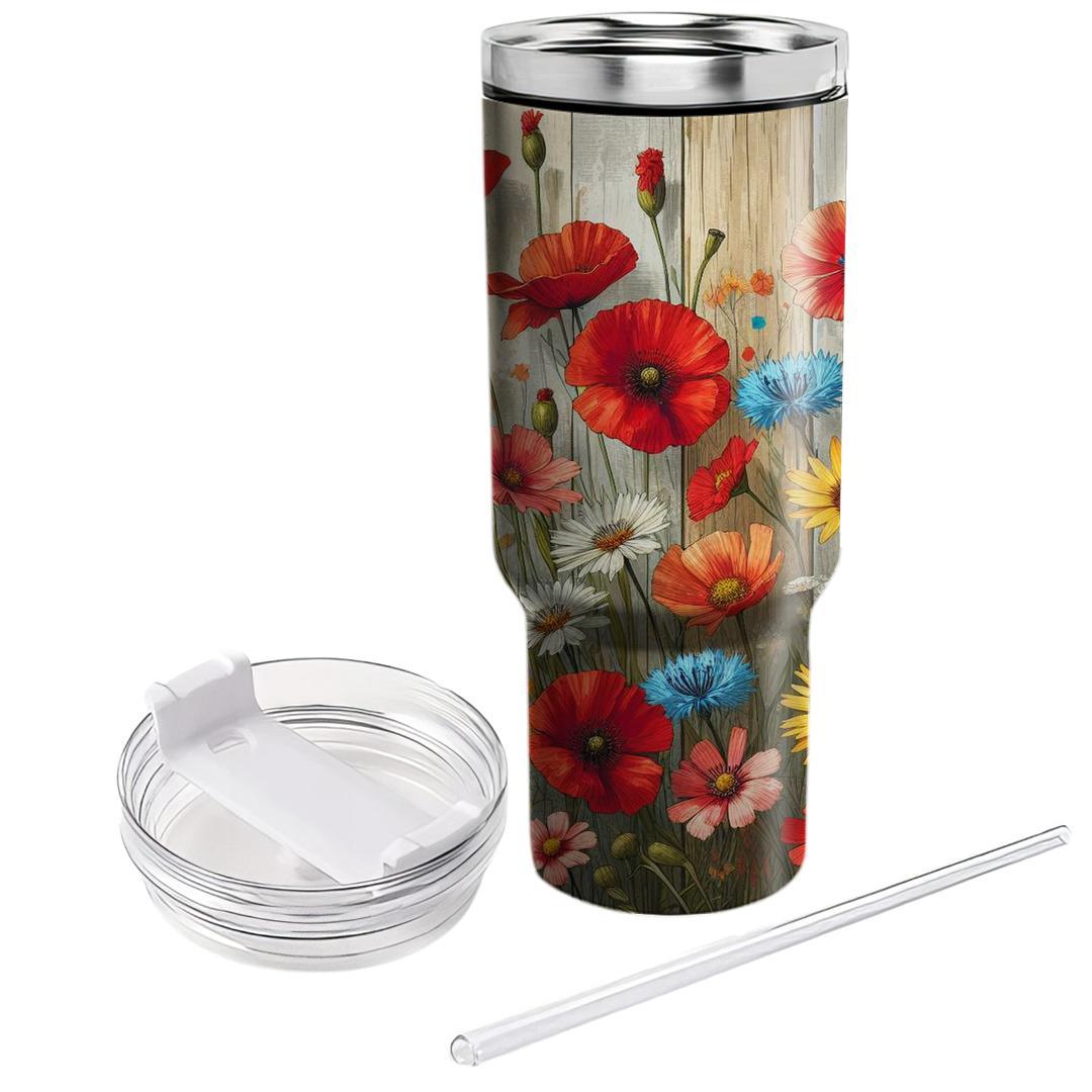 Rustic Flower Field  Unique Tumblers