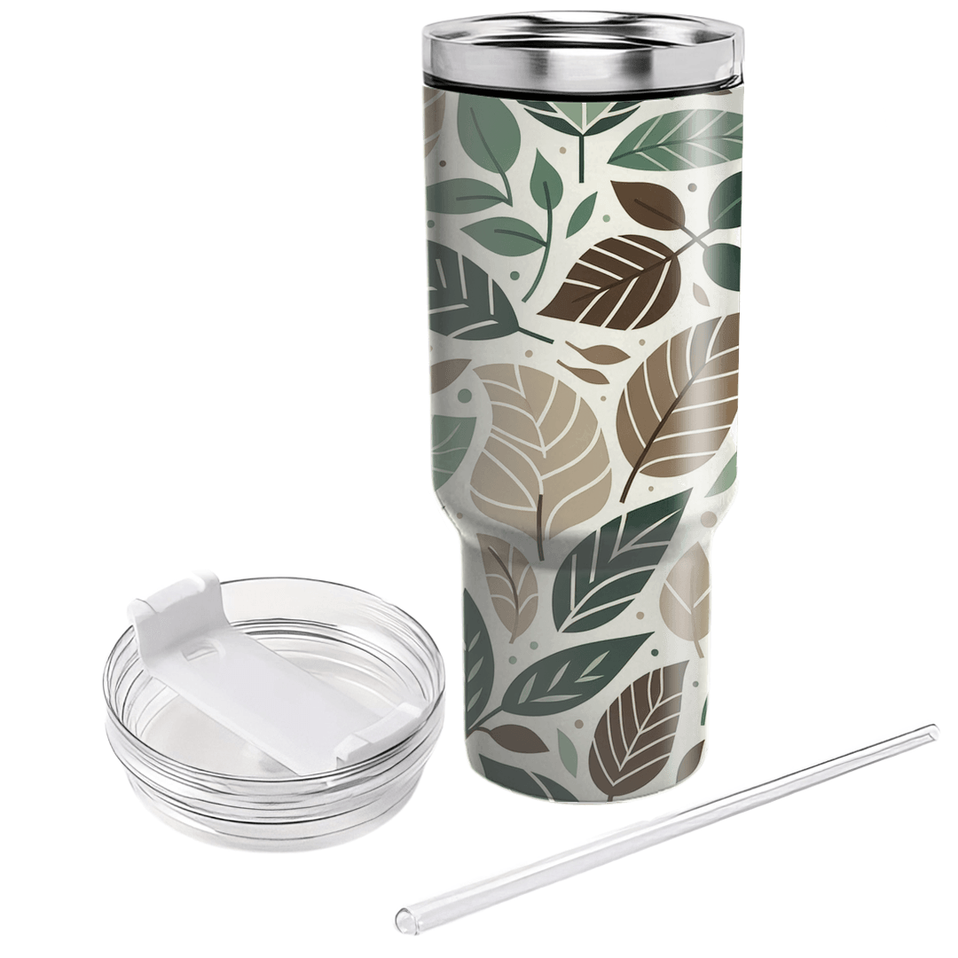 Stylized Leaf Motifs Decorative Tumblers