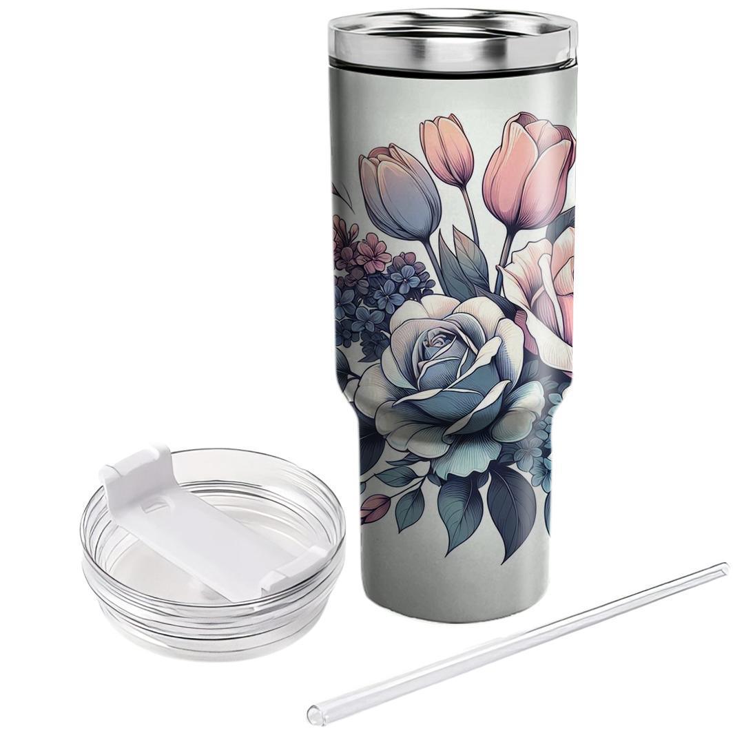 Graceful Floral Cascade  Insulated Tumblers