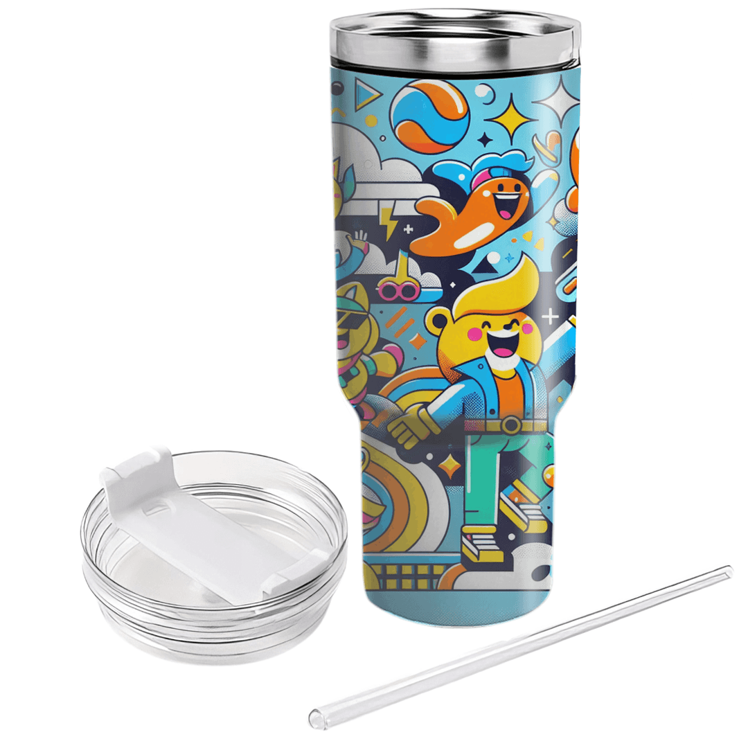 80s Cartoon Frenzy Personalized Tumblers