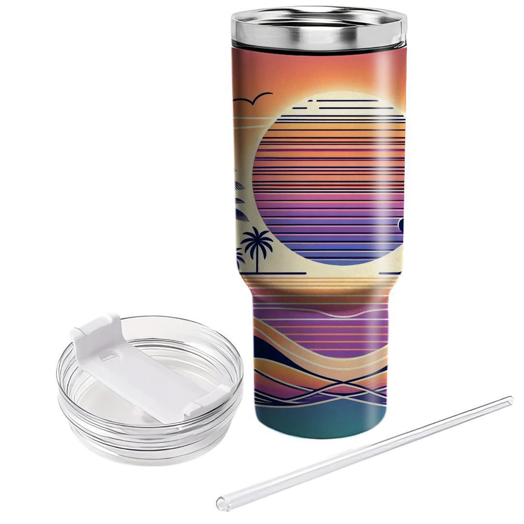 Summer Sunset Symphony  Travel Tumblers