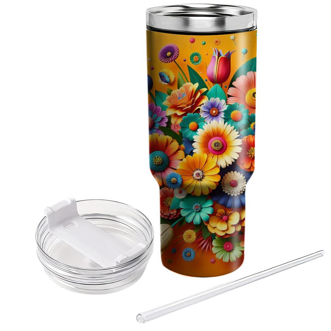 Playful Flower Burst  Tumblers For Gifts