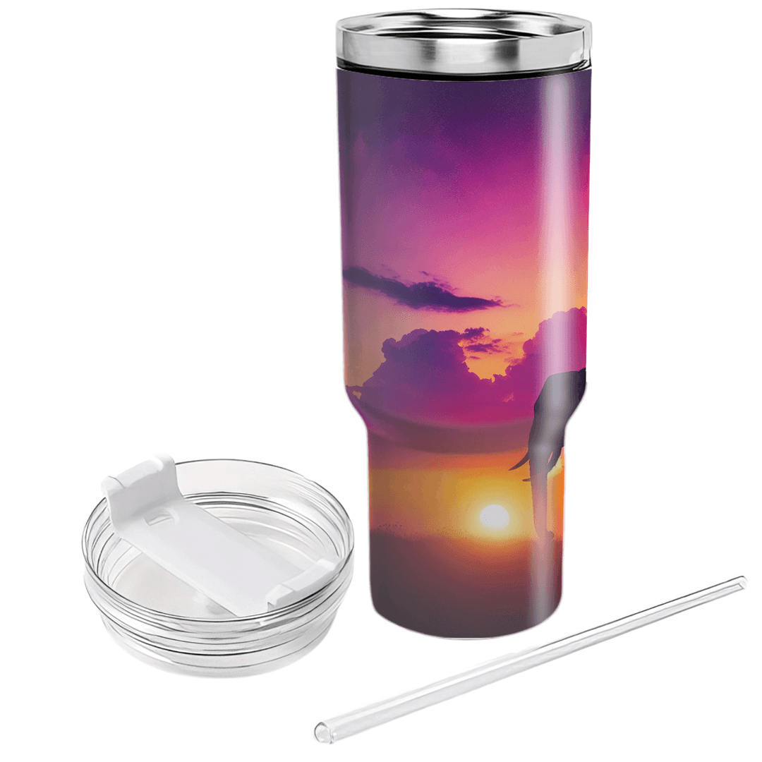Majestic Elephant Silhouette  Tumbler Cups