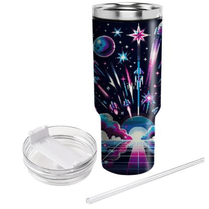 Retro Cosmic Arcade Travel Tumblers