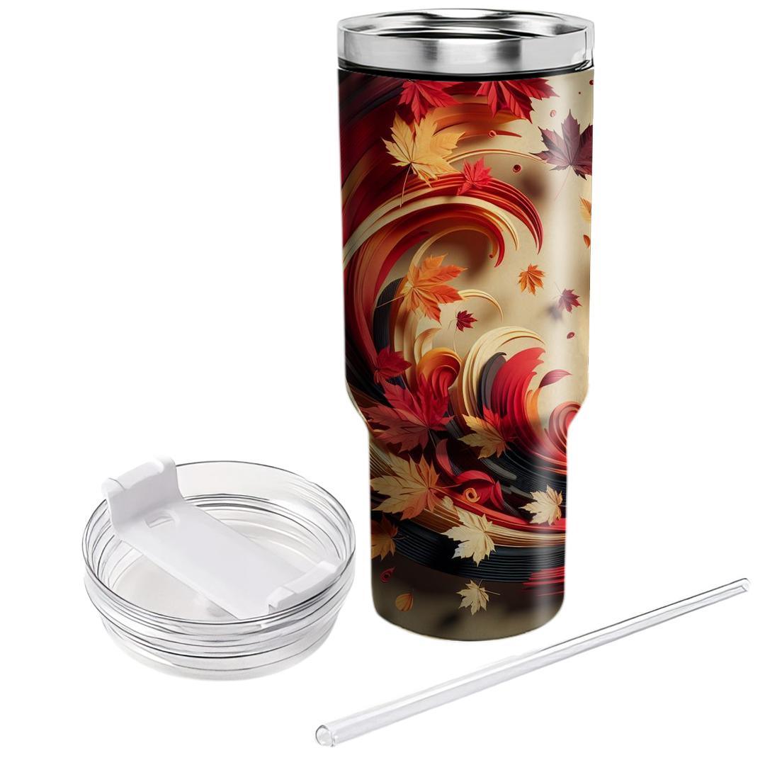 Autumn Maple Leaf Whirl  Tumbler Cups
