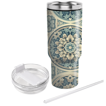 Vintage Floral Medallion  Insulated Tumblers