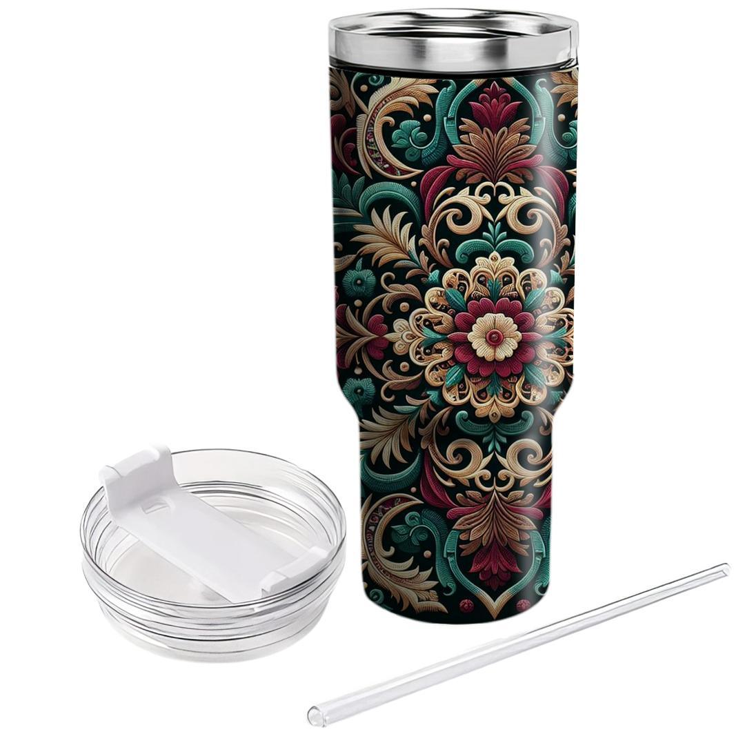 Floral Embroidery  Travel Tumblers