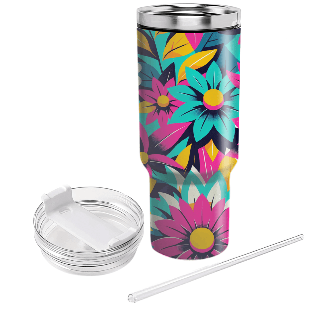 Lively Retro Florals  Tumblers For Gifts