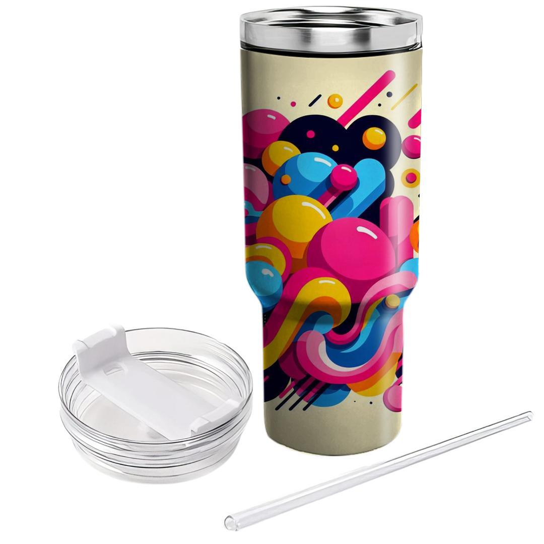 Retro Vibes Abstract  Travel Tumblers
