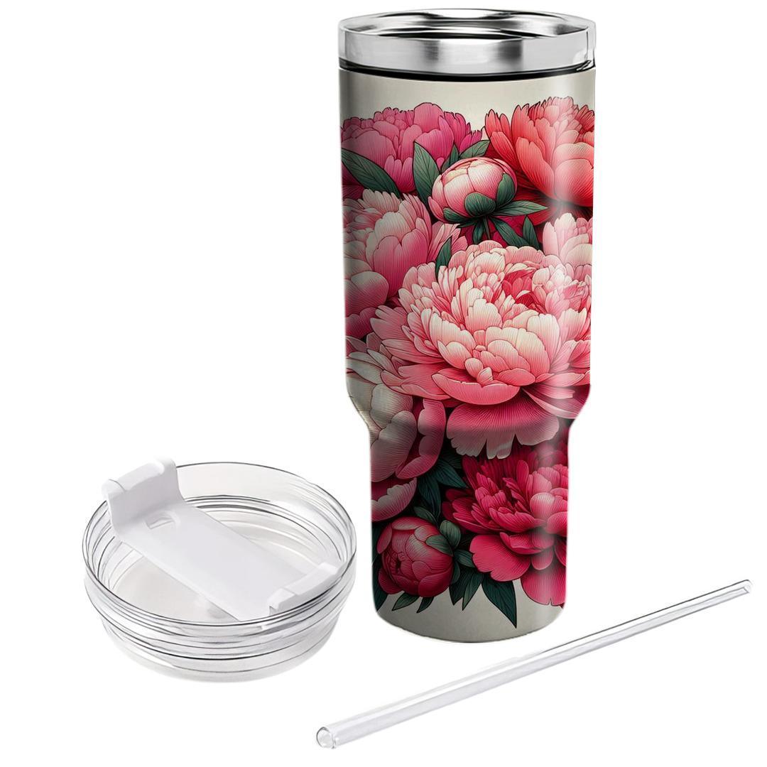Rosy Cheeks Peony  Tumbler Cups