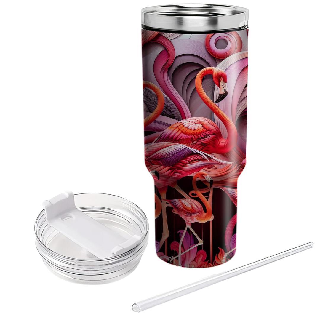 Fanciful Flamingo Flamenco  Travel Tumblers