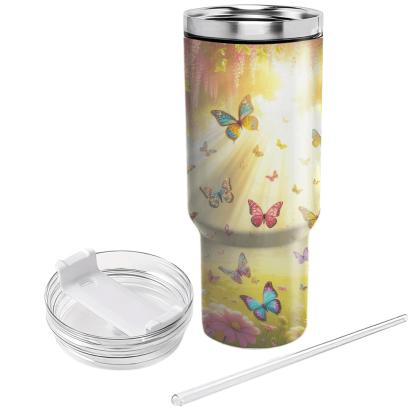 Radiant Butterfly Meadow  Tumblers With Lids