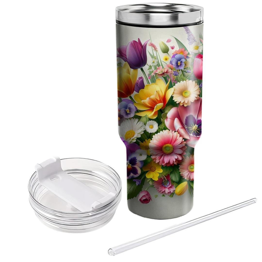 Springtime Floral Burst  Tumbler Cups