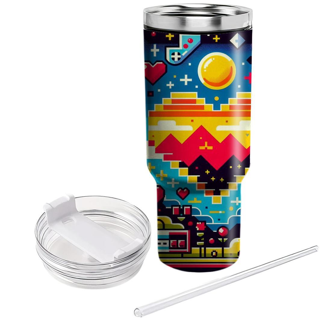 Pixelated Pulse  Personalized Tumblers