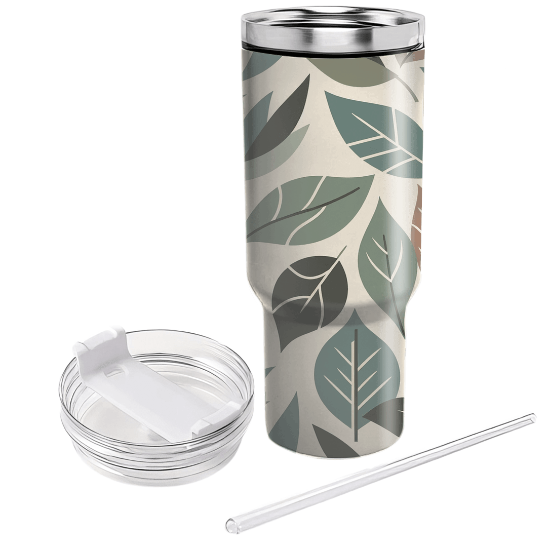 Scandinavian Leaf Print  Custom Tumblers