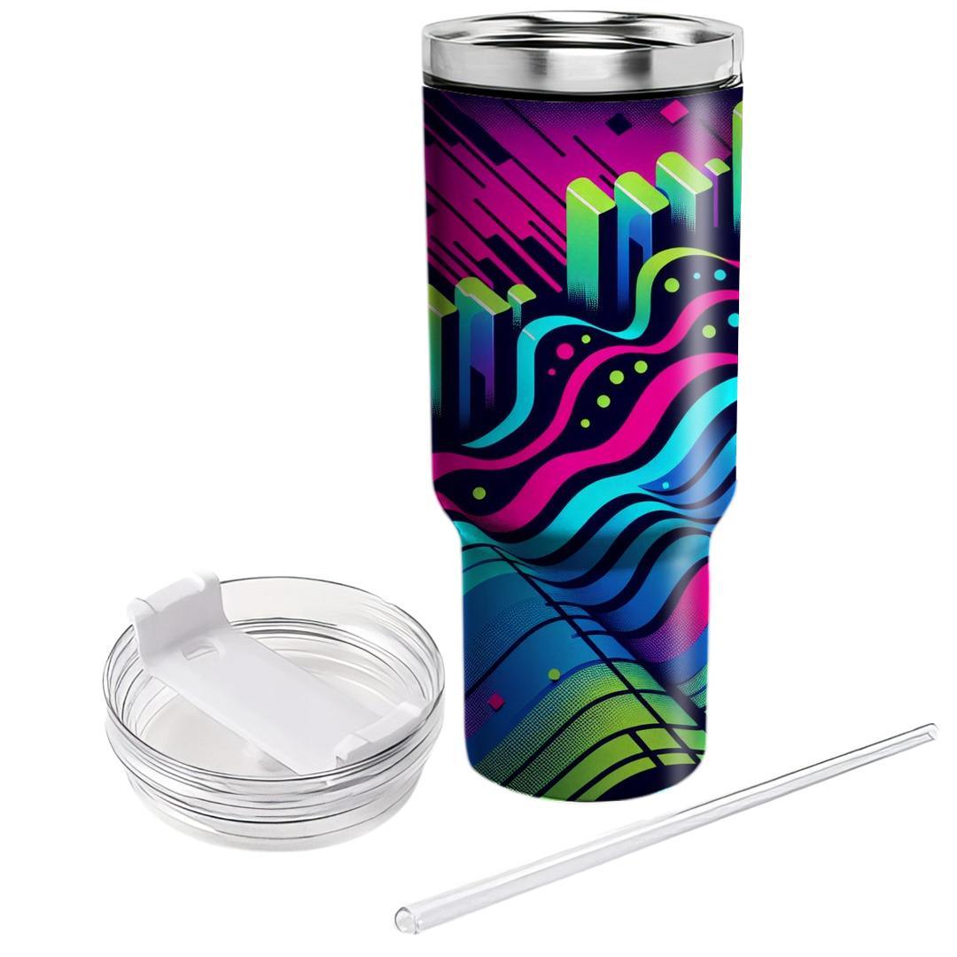 Retro Techno Groove  Travel Tumblers