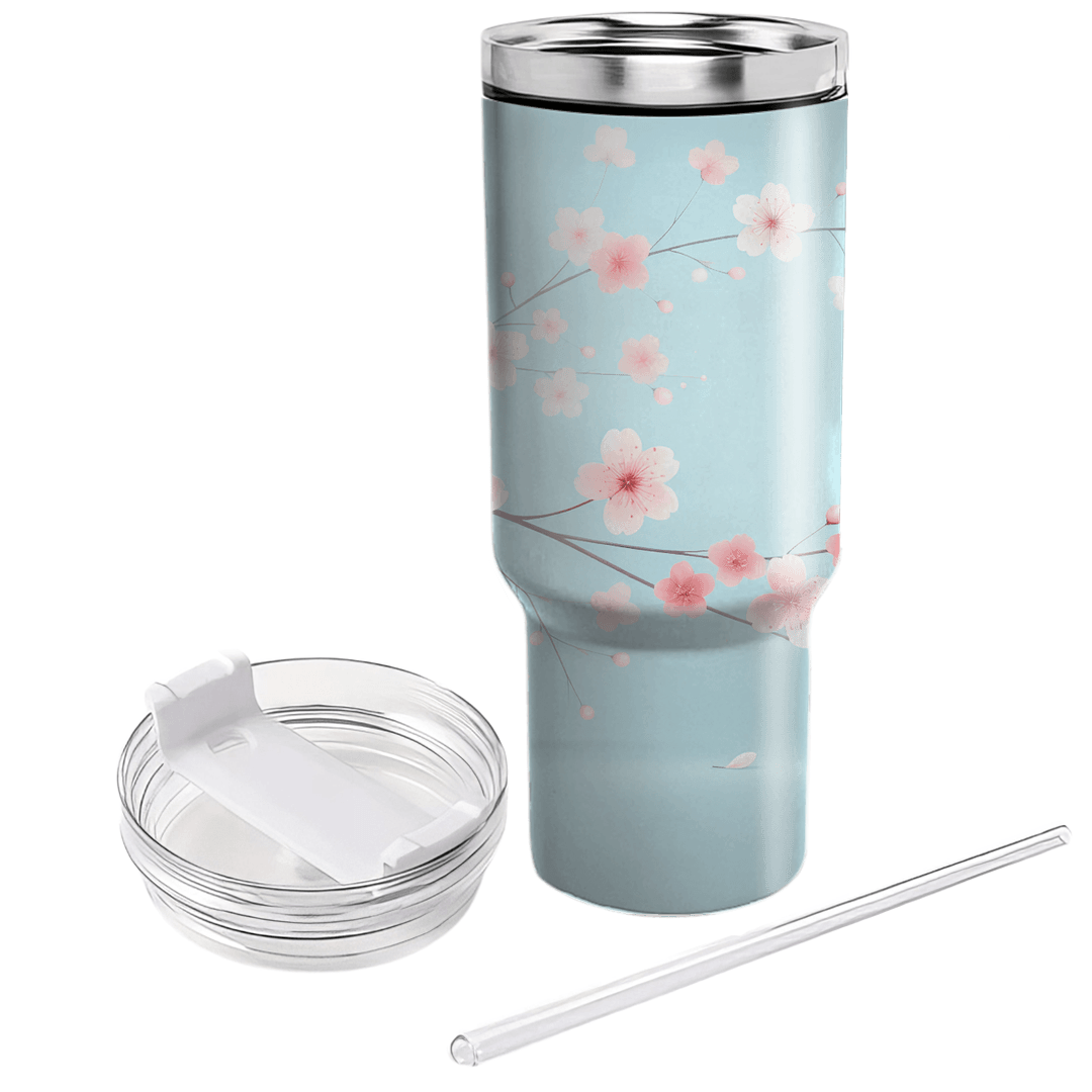 Delicate Cherry Blossom Breeze  Tumblers With Lids