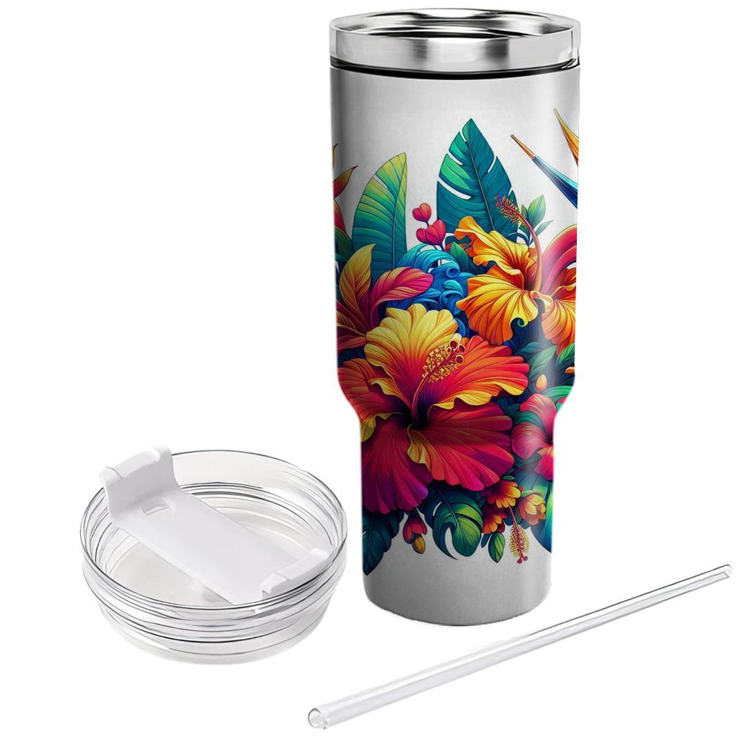 Radiant Tropical Bloom  Tumbler Cups