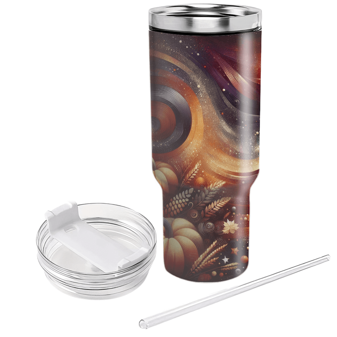 Celestial Harvest - An Abstract Thanksgiving  Decorative Tumblers