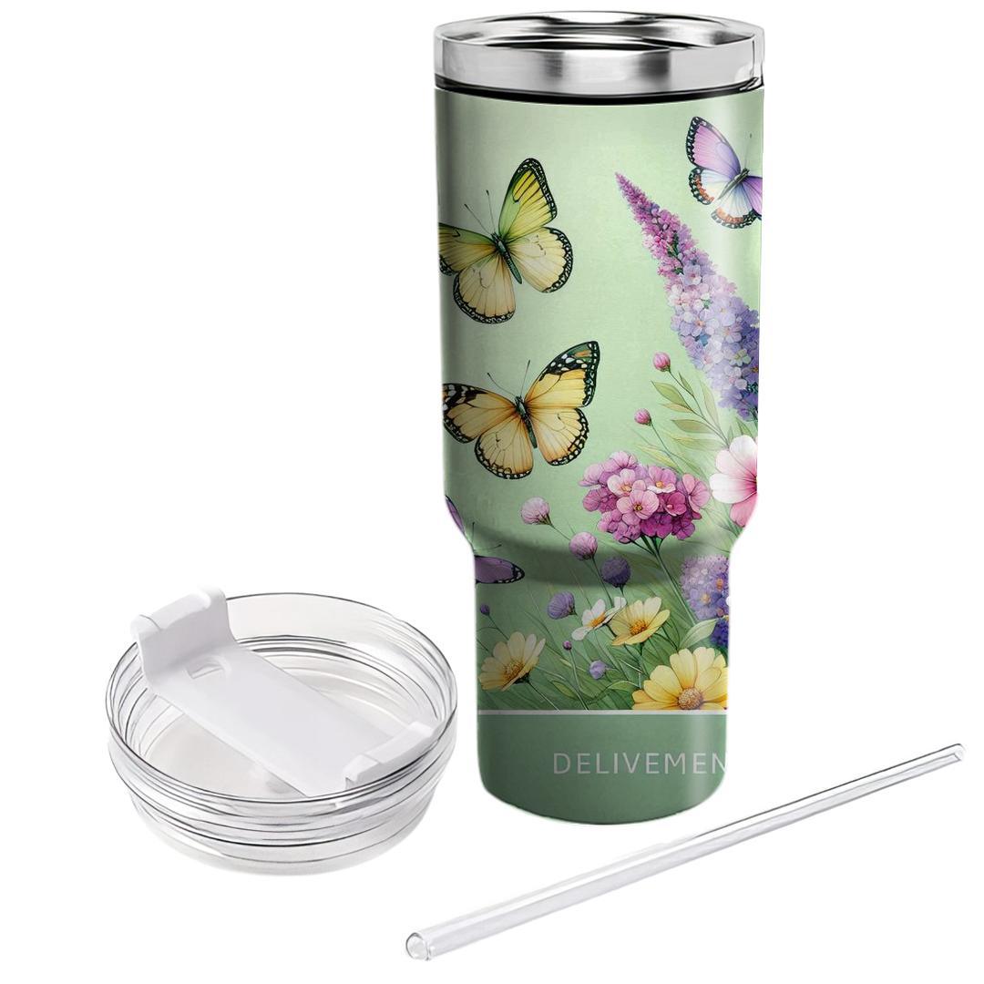 Spring Time Butterfly  Tumbler Cups