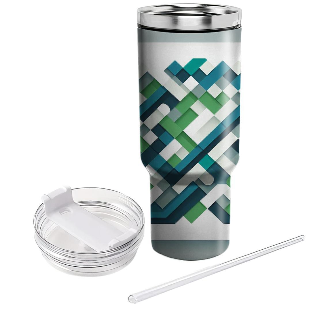 Layered Square Pattern  Personalized Tumblers