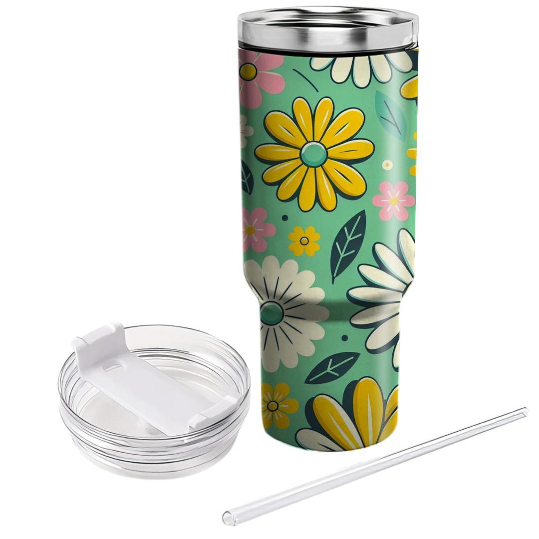 Cheerful Daisy Burst  Tumblers With Lids