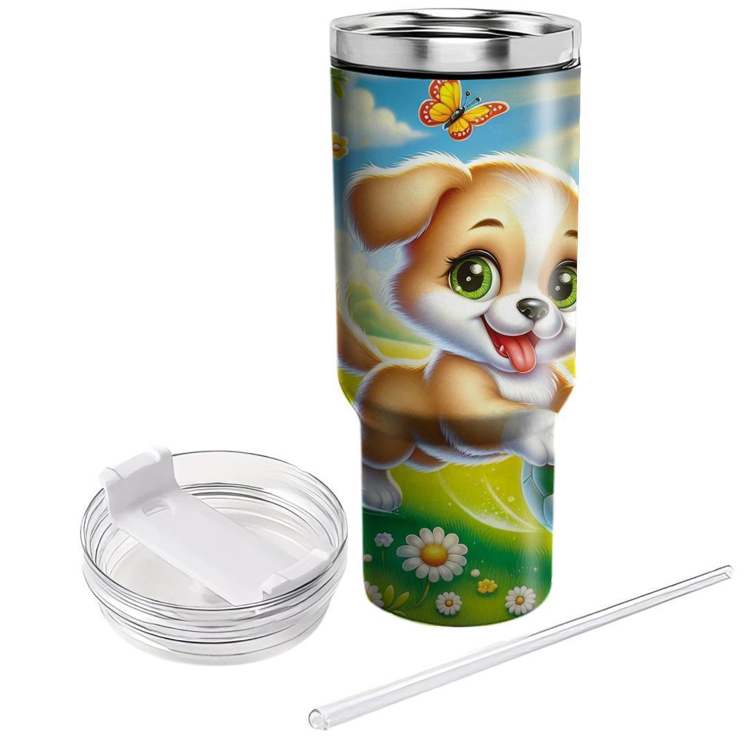 Playful Puppy Love  Tumblers With Lids
