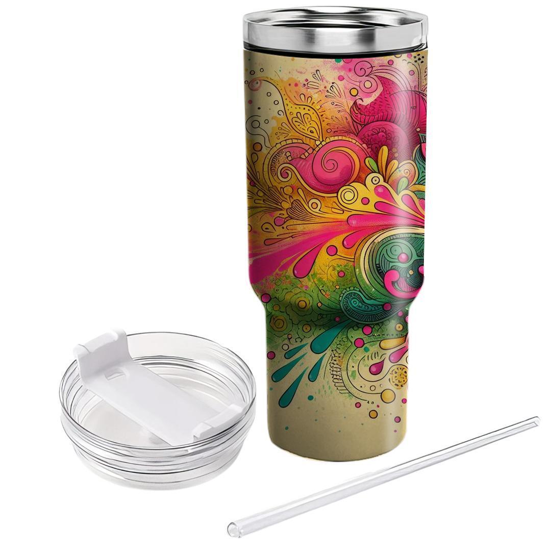 Radiant Spring - A Holi Celebration  Tumbler Cups