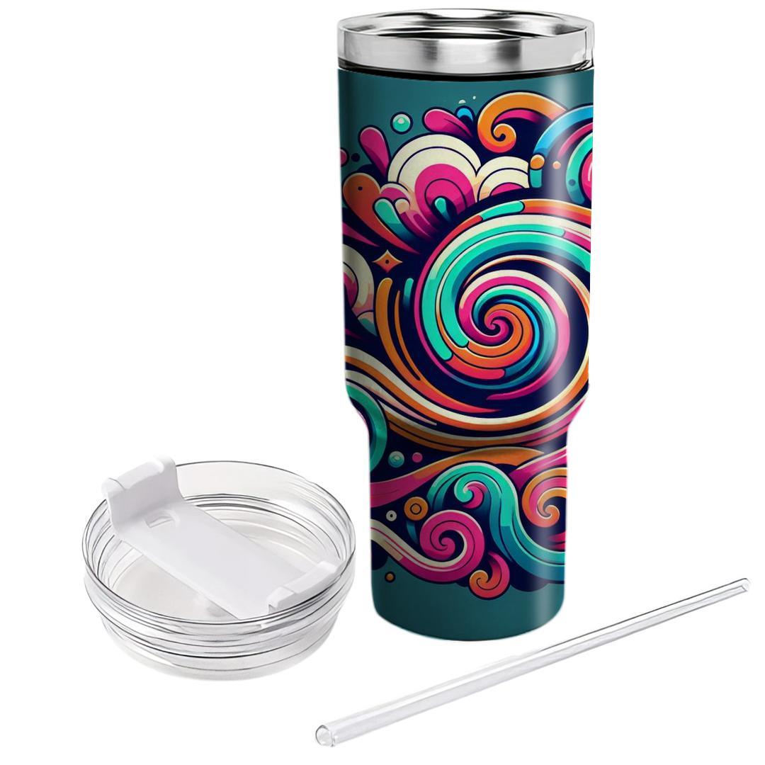 Funky Spiral Illusions  Tumblers With Lids