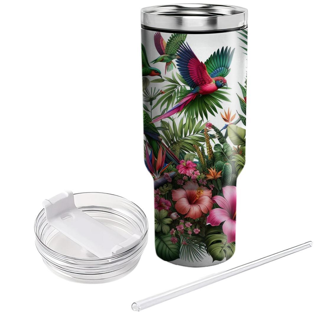 Vibrant Neon Jungle  Personalized Tumblers