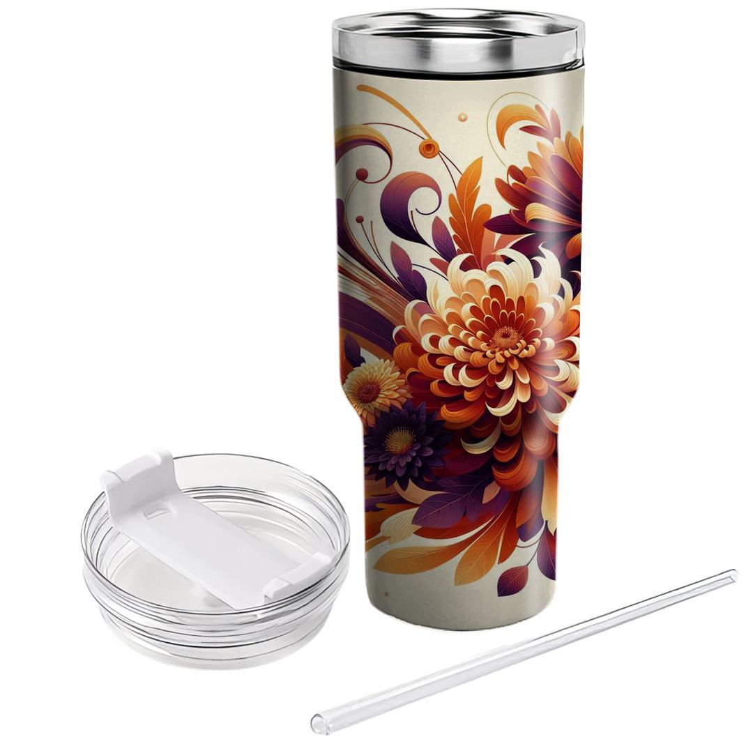 Autumnal Blossom Whirl  Unique Tumblers