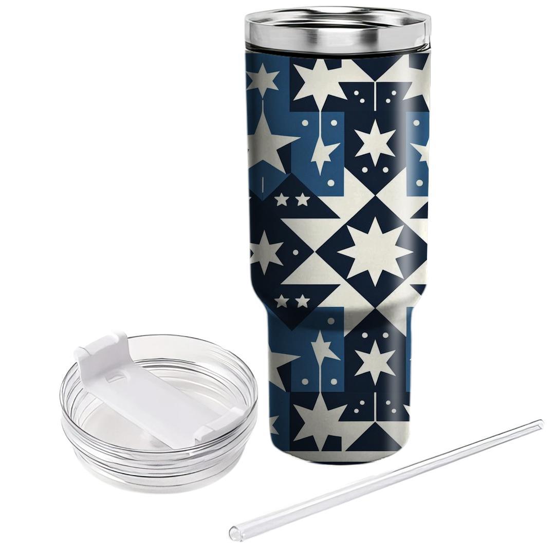 Grid Of Stars Pattern  Tumblers With Lids