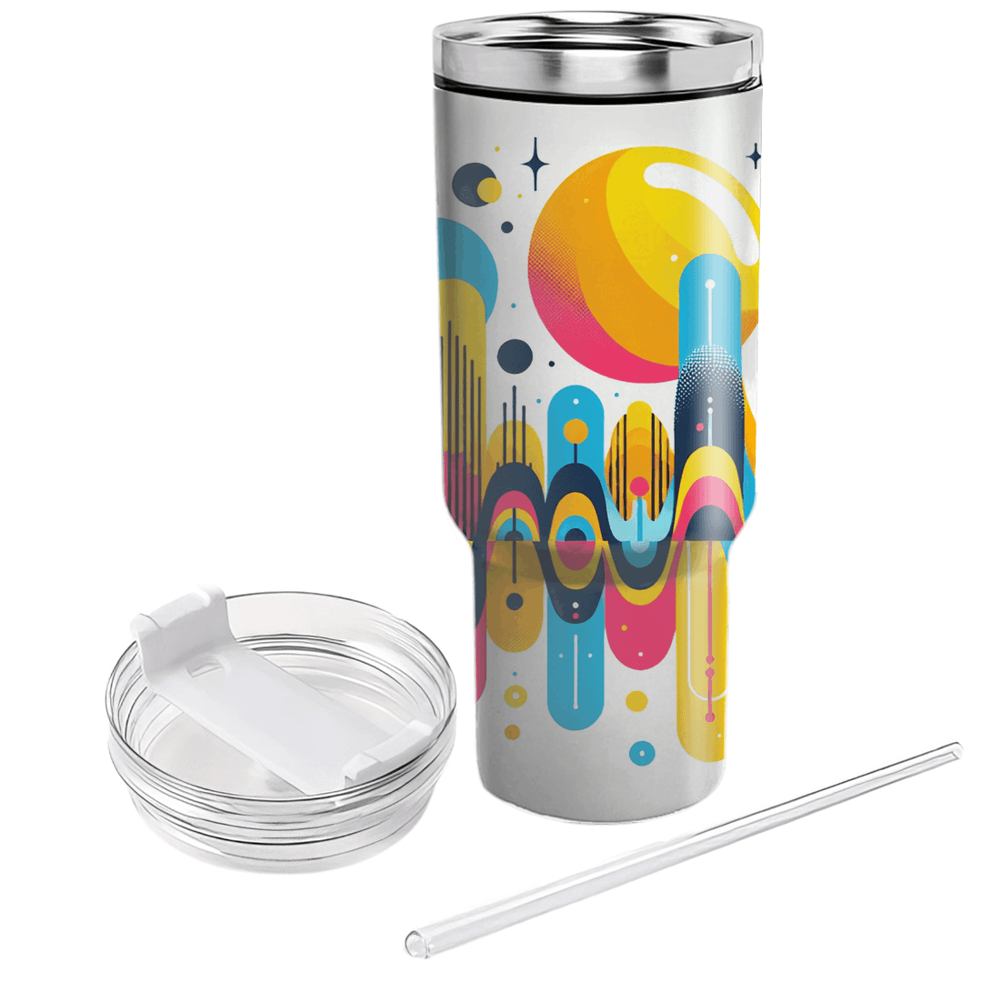 Groovy Retro Soundwaves Decorative Tumblers