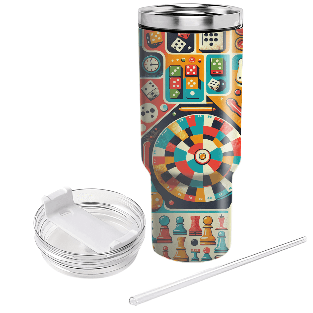 Vintage Game Night Tumblers With Lids