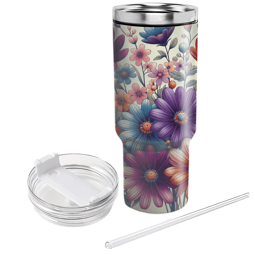 Charming Wildflowers Travel Tumblers