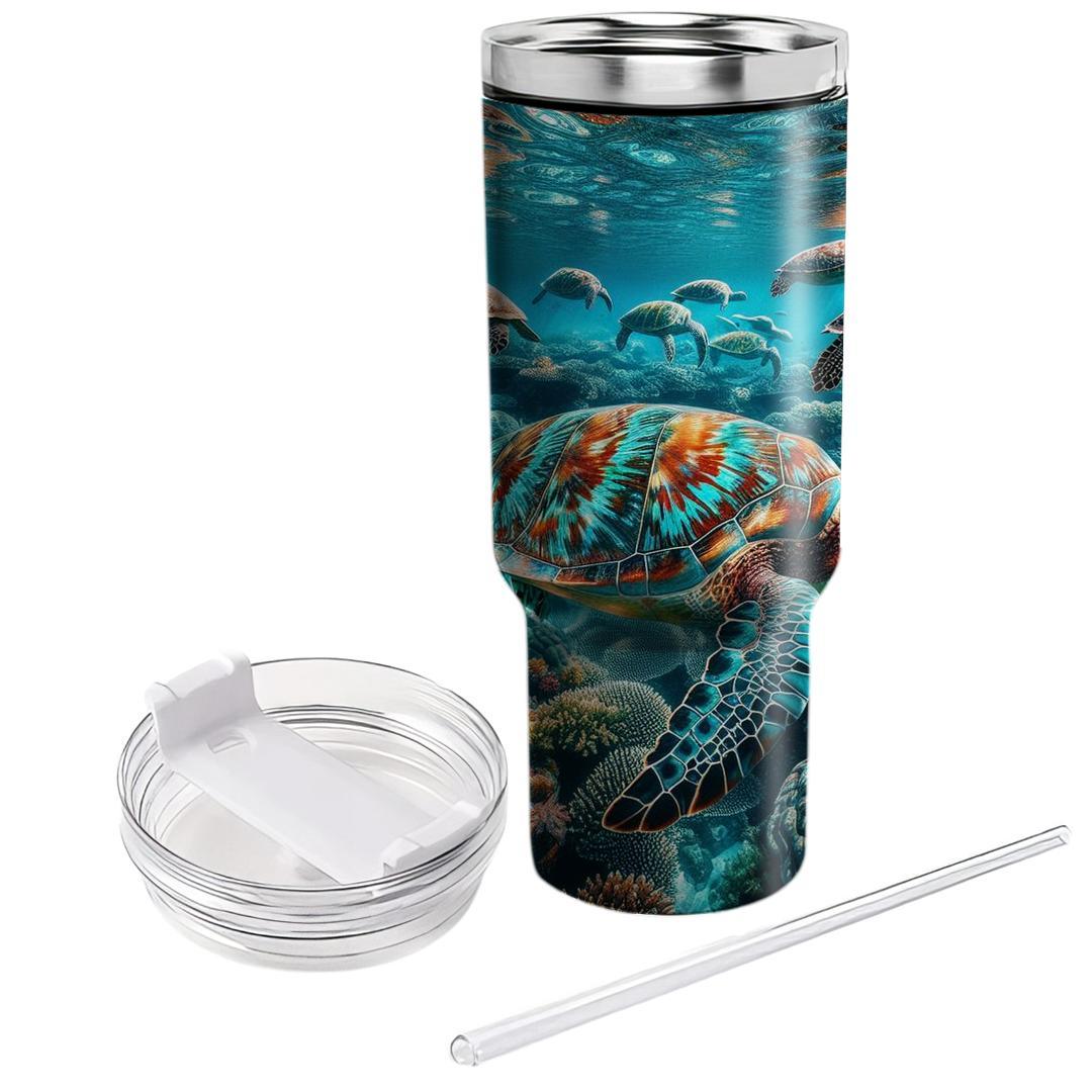 Undersea Turtles Harmony  Travel Tumblers