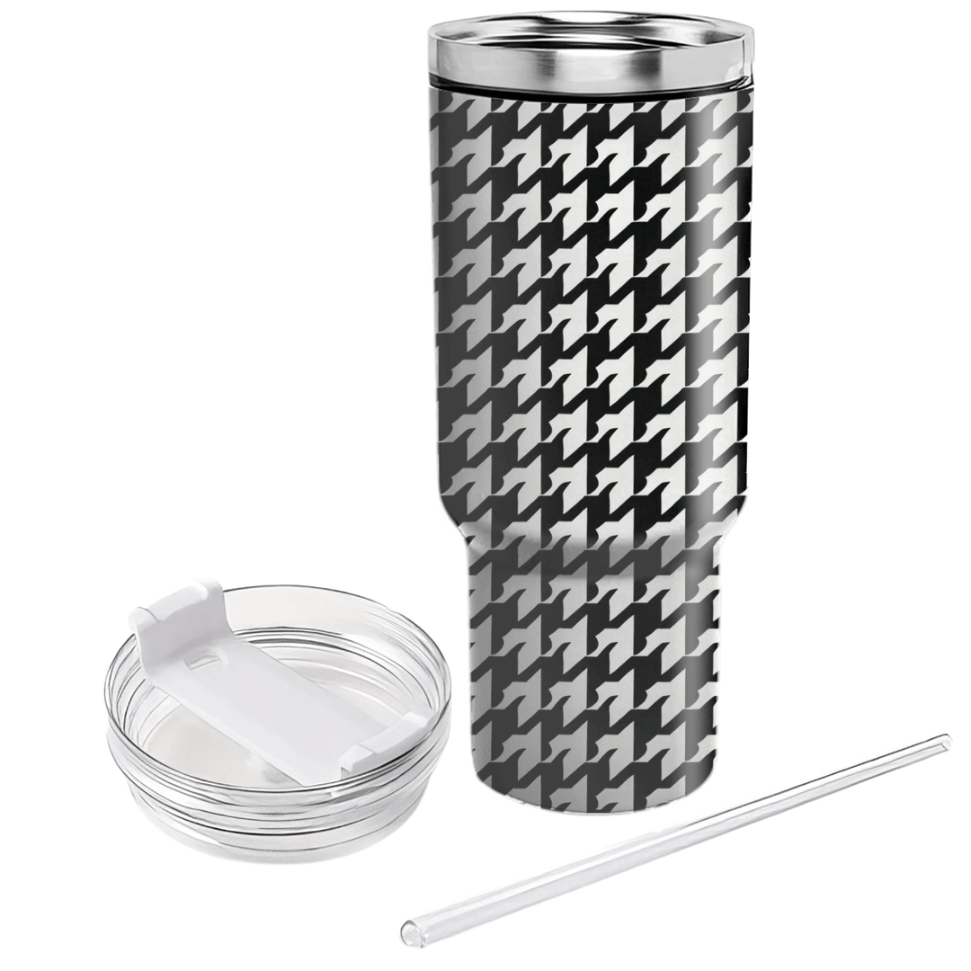 Classic Houndstooth Elegance  Custom Tumblers