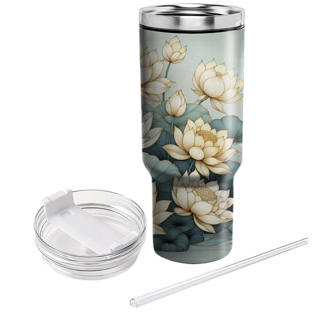 Golden Lotus Pond  Tumbler Cups