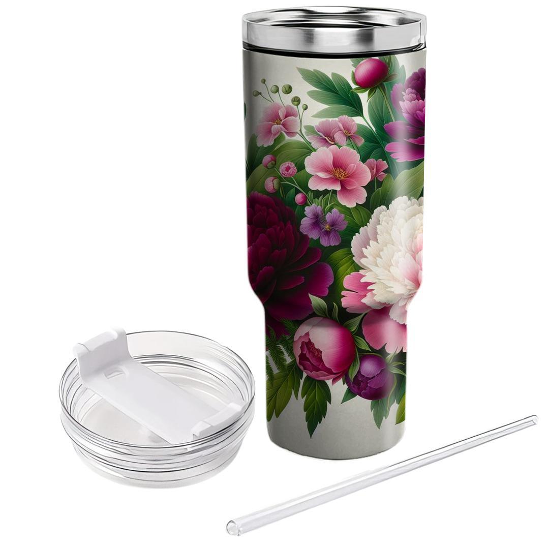 Vibrant Peony Paradise  Tumbler Cups