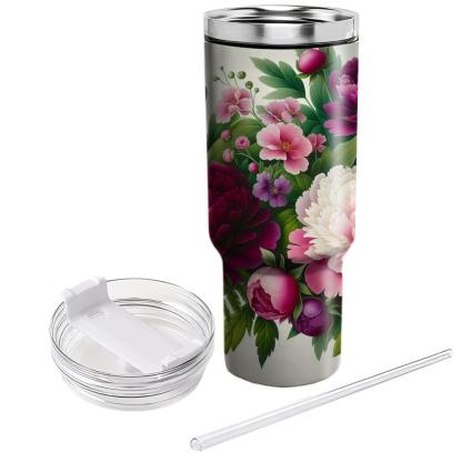 Vibrant Peony Paradise  Tumbler Cups